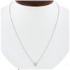 NEW 14k White Gold 0.55 ctw Round Bezel Diamond Solitaire Pendant Adjustable Cha