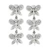 Image 1 : Fancy 18k White Gold 0.80 ctw Round Diamond 3 Tier Butterfly Drop Dangle Earring
