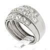 Image 9 : Antique Edwardian Platinum 2.75 ctw Chunky Old Mine Diamond 3 Row Wide Band Ring