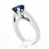 Image 9 : Vintage Platinum 1.05 ctw Square Step Cut Prong Set Sapphire Solitaire Ring