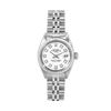 Image 2 : Rolex Ladies Stainless Steel White Diamond Dial Engine Turn Bezel Date Watch 26M