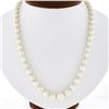 Vintage 18" 9.5mm Graduated Pearl Strand Necklace with 14k Gold Filigree Clasp