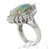 Image 9 : Vintage White Gold Oval Cabochon Opal & Diamond Ballerina Halo Cocktail Ring