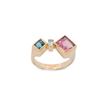 Image 1 : 14 kt YG Diamond Tourmaline & Topaz Ring