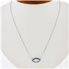 Image 2 : NEW 18K Gold 1.56 ctw GIA Marquise Diamond Sapphire Halo Evil Eye Pendant Neckla