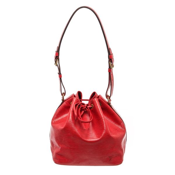Louis Vuitton Red Epi Leather Petit Noe Shoulder Bag