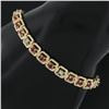 Image 4 : 14k Gold 2.14 ctw Alternating Round Ruby & Diamond Open Square Chain Link Bracel
