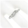 Image 3 : 14k White Gold 0.28 ctw Baguette & Round Brilliant Diamond Wavy Stack Band Ring