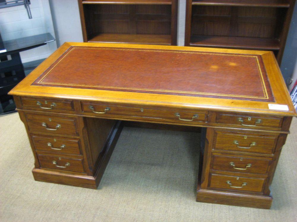 Leather Inlay Executive Desk
