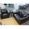 Image 2 : 3 Piece Leather Sofa Set