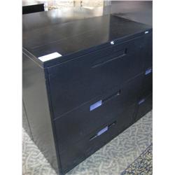 Black 3 Drawer Lateral File Cabinet