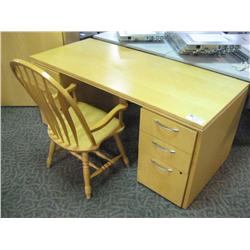 Maple Double Pedestal Desk W/matching Maple