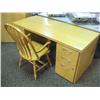 Image 1 : Maple Double Pedestal Desk W/matching Maple
