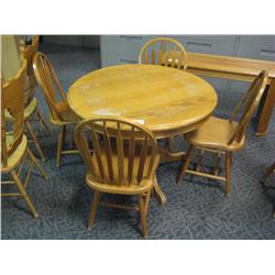 Oak Lunchroom Table W/4 Chairs