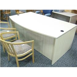 Maple Bow Front Executive Desk