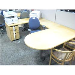 Herman Miller Maple U-Shaped Executive Desk