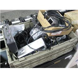 Box Of Telephone Headsets & Telephone Supplies