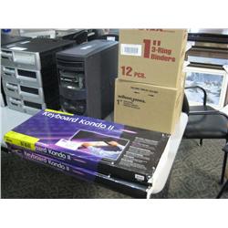 2 Keyboard Trays, 1 Computer & 1 Binder