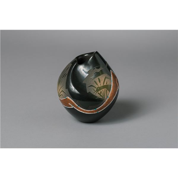 San Ildefonso Black Seed Pot, Russell Sanchez (b. 1966)