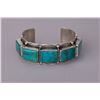 Image 3 : Navajo Turquoise Row Cuff by Leonard Chee