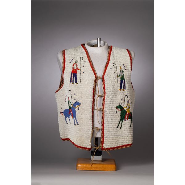 Sioux Fully Beaded Vest depicted with Horseriders