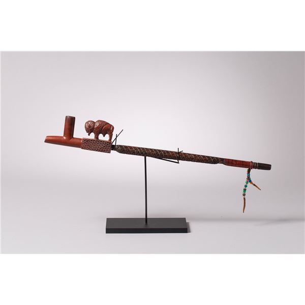 Plains Catlinite Pipe with Buffalo Elegy