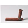 Image 3 : Catlinite Elbow Pipe Bowl with Lead-Inlay
