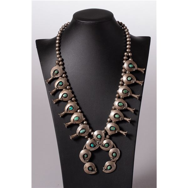Vintage Navajo Shadowbox Squash Blossom Necklace