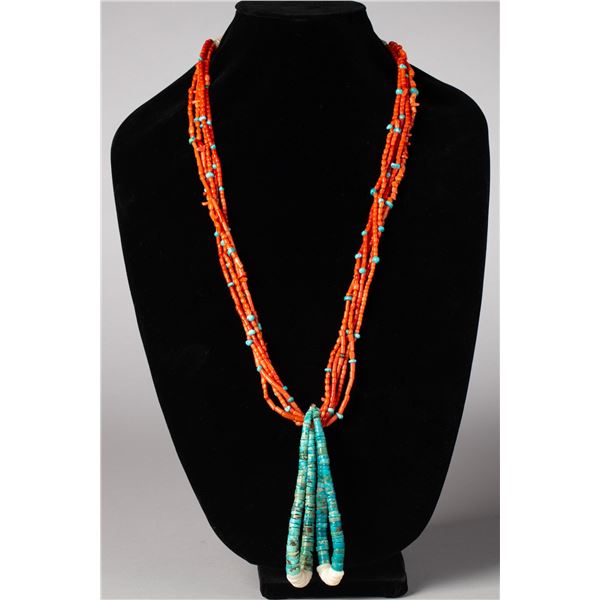 Zuni Coral  & Turq 5 Strand with Jacla