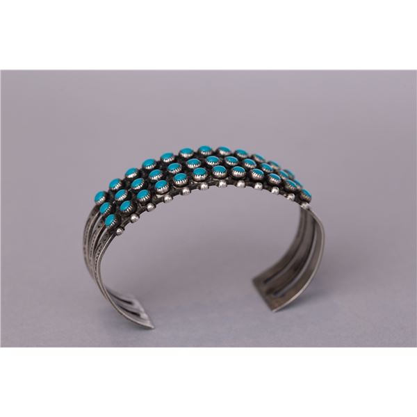 Vintage Zuni 3-Row Turquoise Cuff