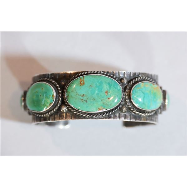 Vintage Navajo Turquoise Row Cuff