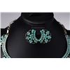 Image 3 : Zuni Turquoise Inlay Channel Choker with Matching Earrings