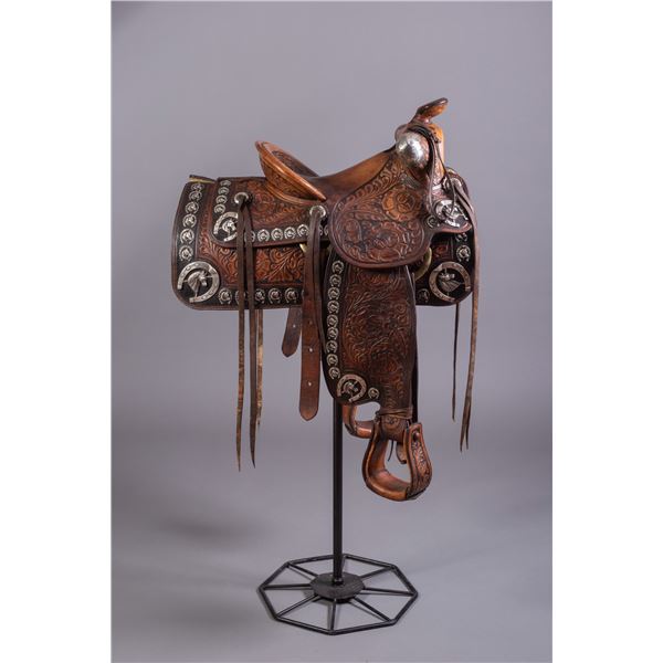 South Texas Saddle with Matching Bridle, Saddle Bags, & Double Holster Gun Rig