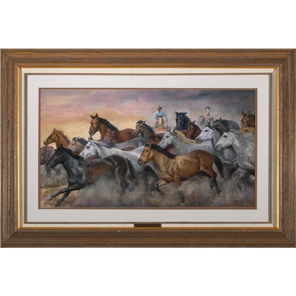 Don Crook (b. 1934) “Driving the Remuda”