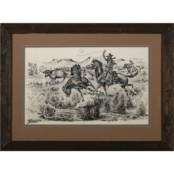 R.H. Hall (1895 – 1970) “Catching a Wild One”