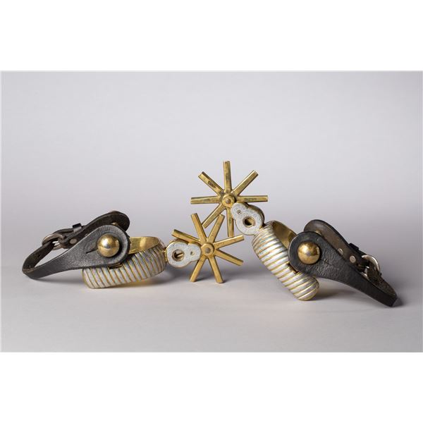 Mid Century Gold and Silver Mexican Spurs