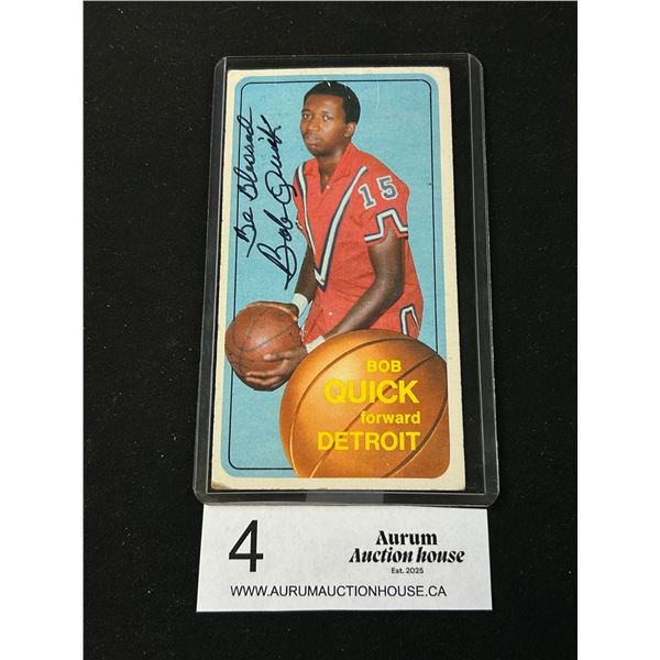 1970 Bob Quick Detroit Signed Baseball Trading Card