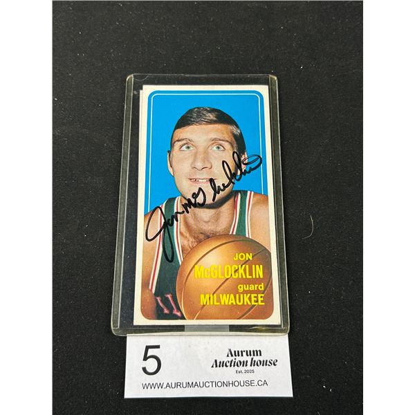 1970 Jon Mcglacklin Milwakee Signed Basketball Trading Card