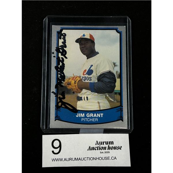 1989 Autographed Jim Grant Baseball Trading Card