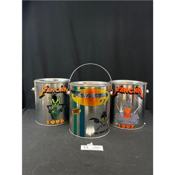 Lot of 3 Vintage Metalica Fan Cans 1996,97