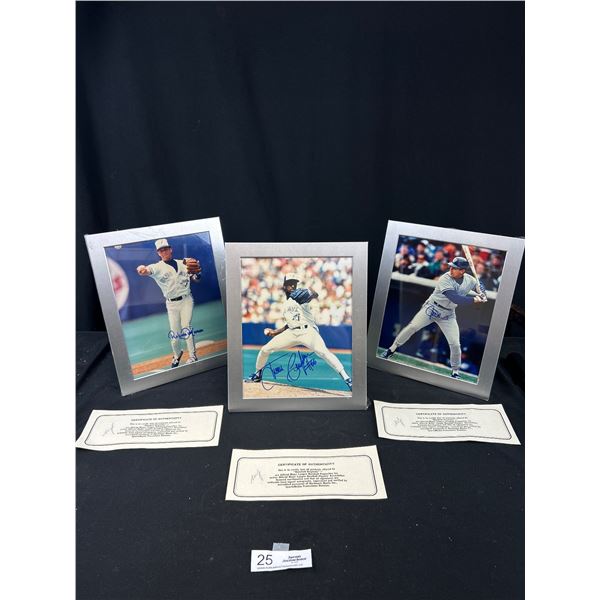 Lot of 3 Framed 8" x 10" Toronto Bluejays Autographed Players w/ COAs