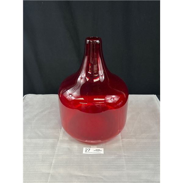 Vintage Mid Century 14" Tall Red Vase