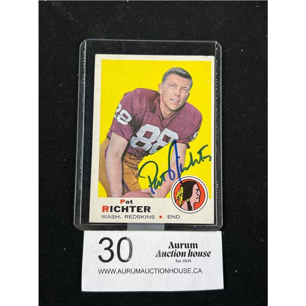 Autographed Pat Richter Washington Red Skins 1963 Trading Card