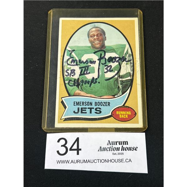 Emerson Boozer Autographed Trading Card 1969