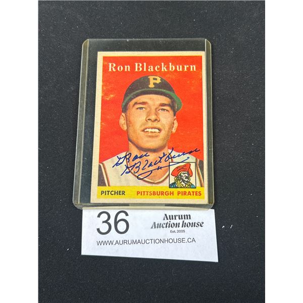 Ron Black Burn Autographed Pittsburgh Pirates Trading Card