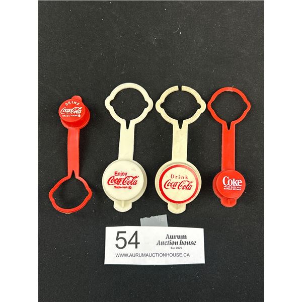 4 1950s Plastic "Drink Coca-Cola" Plastic Bottle Caps