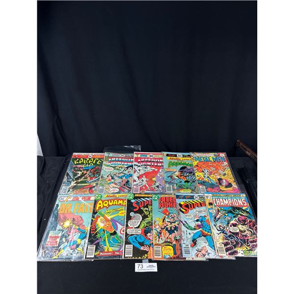 10 Vintage 30 Cent Comics Aquaman, The Flash, Superman Etc
