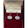 Image 2 : Beautiful Pair of Sterling Silver Earrings w/ Large Cubic Sarconion Stones