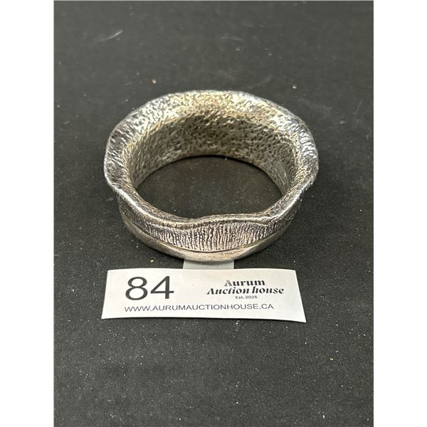 Heavy Sterling Silver Artist Signed Cuff Bracelet