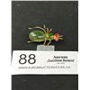 Image 2 : Vintage Jade Stone Beetle Brooch